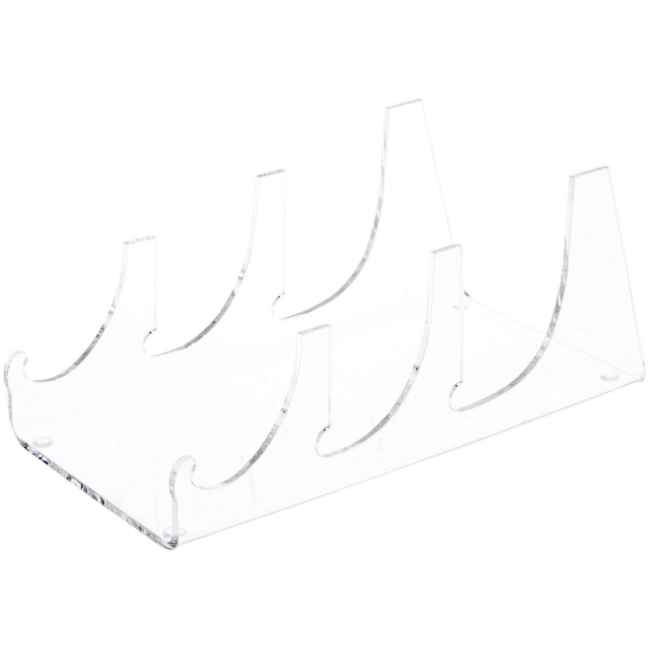 Plymor Clear Acrylic 3 Piece Place Setting Display Holder Stand, 3.25" H x 3.5" W x 7.5" D